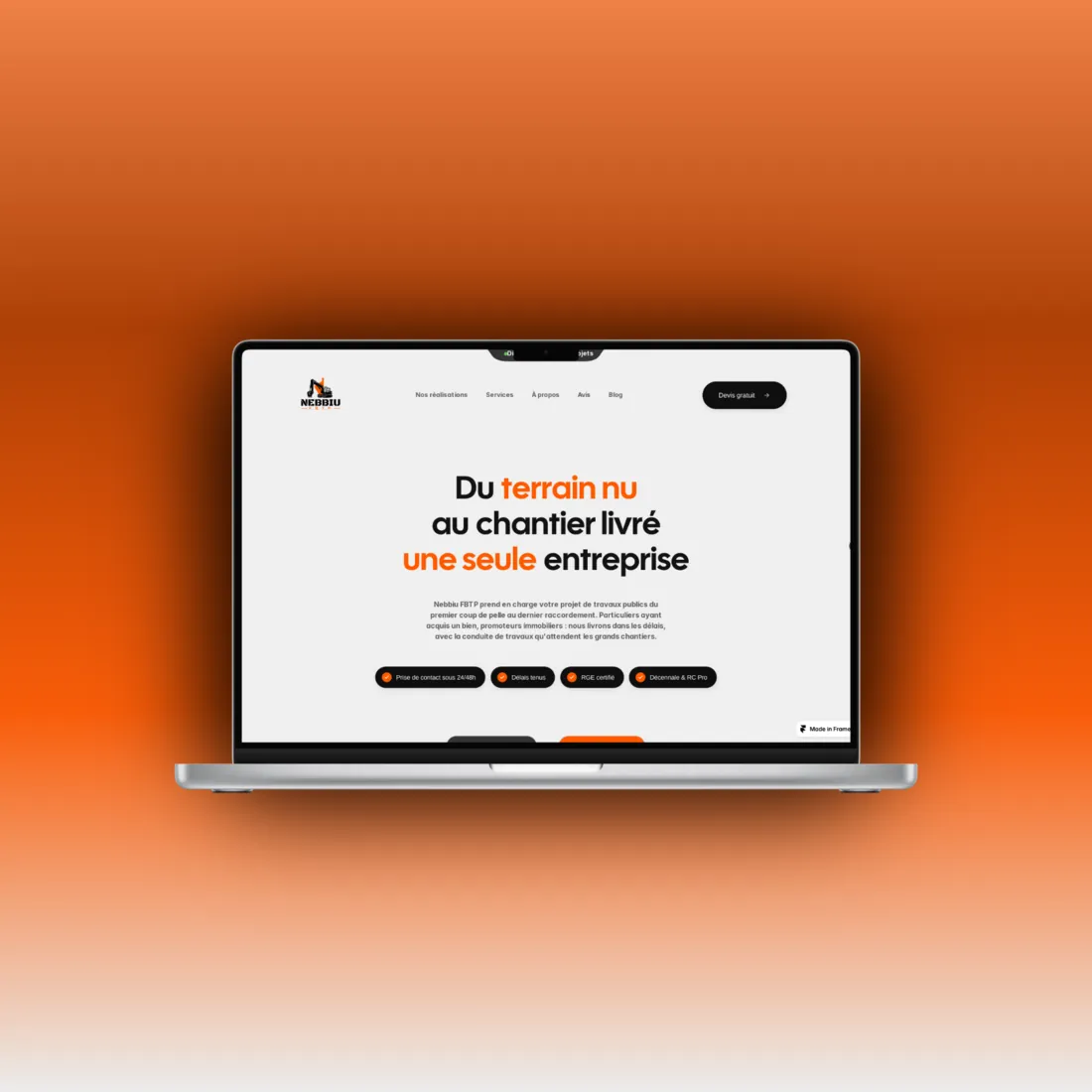 Nebbiu FBTP, site et application